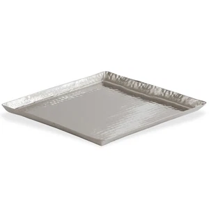 Dekotablett quadratisch 40 cm Alu Metall Tablett gehämmert Ostern/Weihnachten - Bild 1 von 1