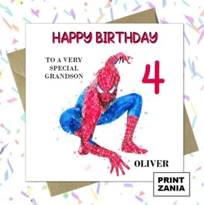 Personalised Spiderman Avengers Birthday Card Son Grandson Nephew Uncle AFH - Picture 1 of 3