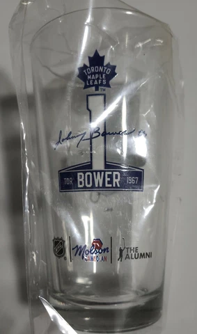 Johnny Bower, Toronto Maple Leafs Beer Glass - Molson/Stanley Cup Champions Cover