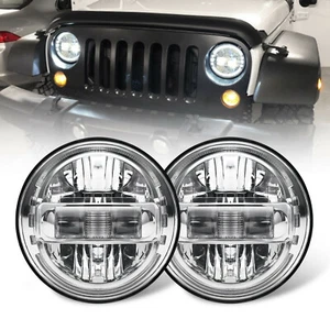 DOT 2pc 130W 7" inch Round LED Headlights Halo DRL For Jeep Wrangler JK TJ CJ LJ - Picture 1 of 12