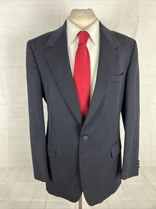 VINTAGE Calvin Klein Men's Navy Blue Solid Blazer 42R $495 - Picture 1 of 8