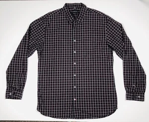 Sportscraft Men's Long Sleeve Check Shirt Size XL Tapered Fit Black & Red - Picture 1 of 9