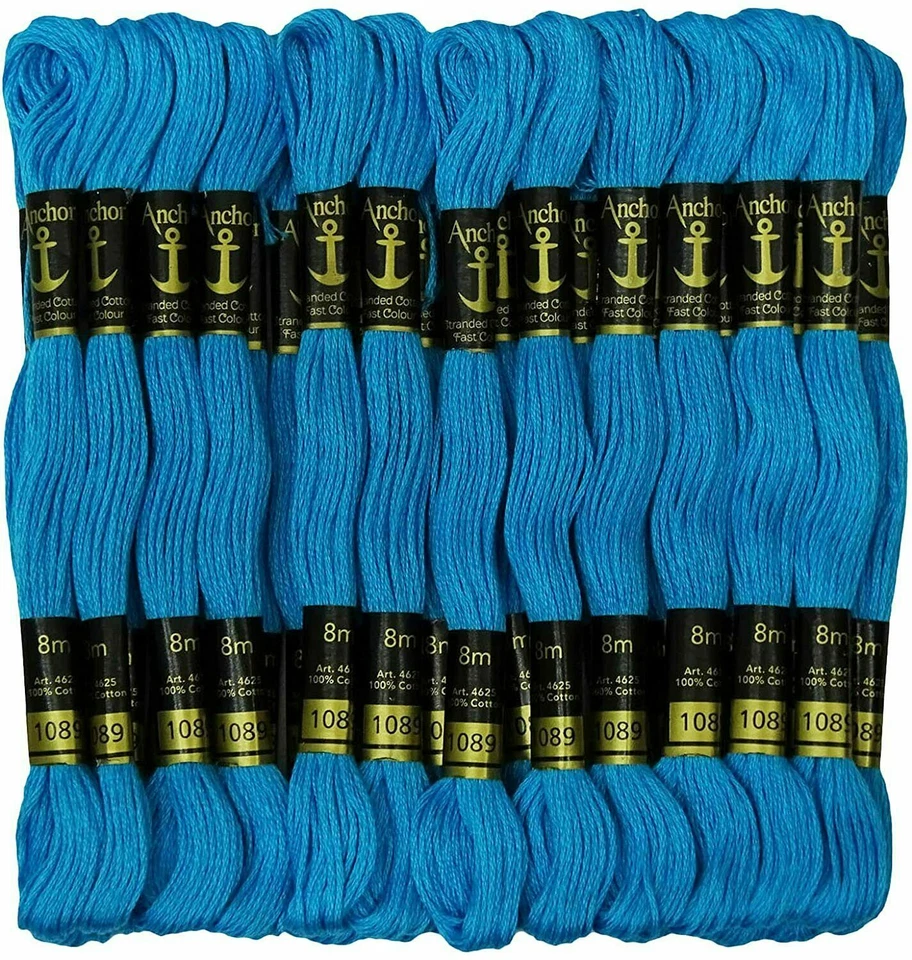 Anchor Threads Cross Stitch Stranded Cotton Thread Hand Embroidery Floss Blue - Image 1 of 4