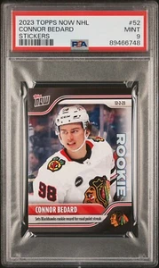 2023 Topps Now NHL Stickers Conor Bedard Rookie 52 PSA 9 Chicago Blackhawks - Picture 1 of 2