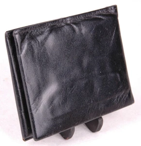 Vtg AMITY Leather Wallet/Billfold-Black-Bifold-4.5 x 3.5" - Picture 1 of 6