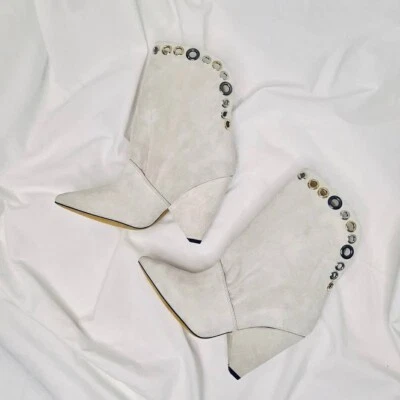 Botín IRO Sudeka en gamuza caqui claro nuevo en caja talla 36 PVP899 Foto 1 de 4