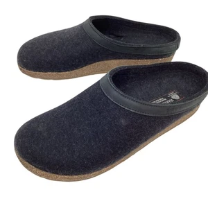 Haflinger Grizzly Torben Pure Wool Herren 44 Slipper Clogs Gummi grau/schwarz Kork - Bild 1 von 10