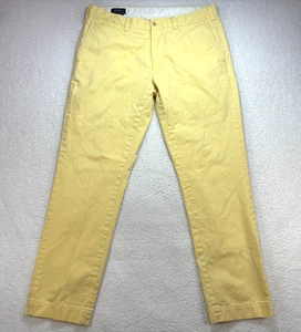 Polo Ralph Lauren Slim Fit Pants 35x30 Yellow Cotton Men's Casual - Picture 1 of 10