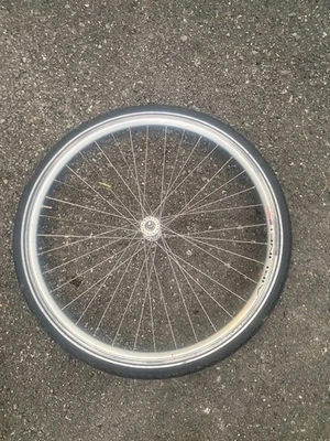 Airline 26" Bike Wheel & Hub Silver OLW100 32S AV Doublewall Fast Shipping - Image 1 of 2