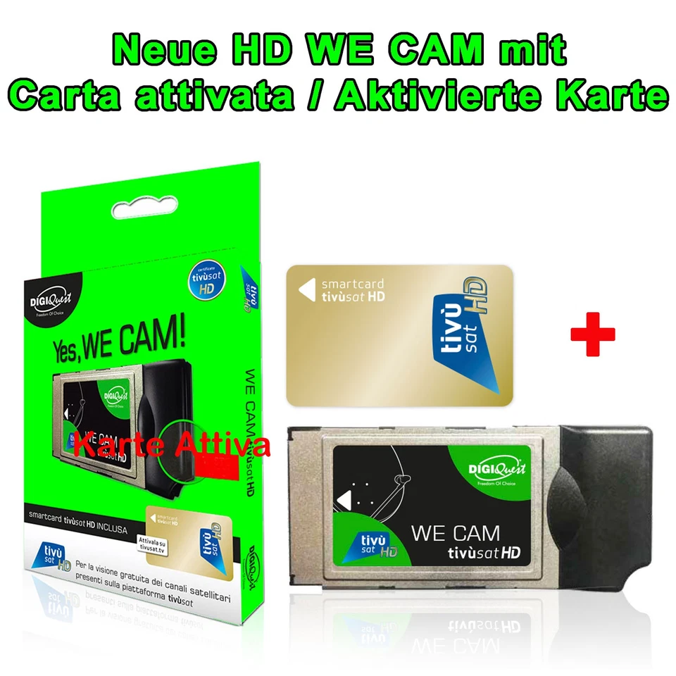 Tivusat HD Smarcam KIT inkl. AKTIVE Smart karte Rai Mediaset NEU Aktiv CI+ Modul - Bild 1 von 4