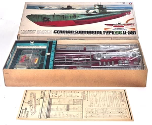 Vintage Yamada German U-Boat Type VIIC U-581 1/150 Model Kit Rare Motorized JPN - Picture 1 of 24