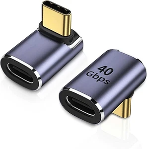 USB C Adapter 2 in 1 90 Grad Typ C auf Typ C 40Gbps USB 4.0 Winkelstecker - Bild 1 von 8