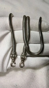 Vintage Lagos Caviar Sterling Silver & 750/18k Yellow Gold Snake Chain Necklace - Picture 1 of 14