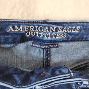 🦅 👖American Eagle Skinny Womens Jeans Size 00 Regular Blue Stretch Dark Wash - Picture 1 of 15