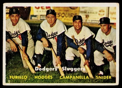 1957 Topps #400 Dodgers' Sluggers - En muy buen estado escritura en la parte posterior Foto 1 de 2