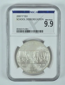 2007-P Desegregation Commemorative Silver Dollar Mint State 9.9 NGC X - Picture 1 of 5