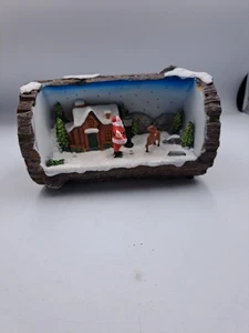 Log Scene Fibre Optic Light Up With Box - Picture 1 of 16