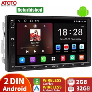ATOTO Android Autoradio 7'' 2 DIN Wireless Apple CarPlay& Android Auto Bluetooth - Foto 1 di 9
