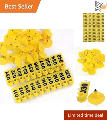 Etiquetas de plástico para oídos de ganado número 001-100 para cerdos ganado ovejas uso en granja Foto 1 de 4