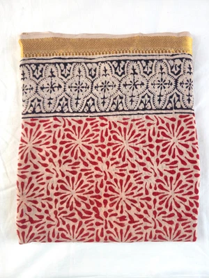 Sarong indio 100 % algodón estampado boho bagru hecho a mano talla grande Foto 1 de 4