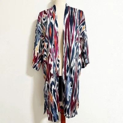 Cárdigan kimono satinado Chicos Western Ikat talla XS Foto 1 de 4