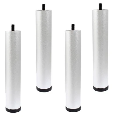 4 шт. 8-дюймовых регулируемых круглых сменных ножек для мебели из серебристого металла для дивана - Изображение 1 из 4