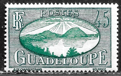 HICK GIRL-MINT FRENCH GUADELOUPE STAMP   SC#109  1940  SAINTS ROADSTEAD    L764 - Image 1 of 2