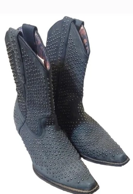 Laredo Zapatos Laradeo Gris Plata Tachonado Cuero Botas talla 6.5 Foto 1 de 4
