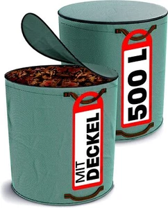 2 Gartensack mit Deckel 500 L Laubsack Garten Abfallsack Säcke Behälter Laub XXL - Bild 1 von 7