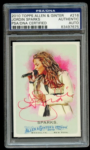 Jordin Sparks 2010 Topps Allen Ginter's Card signed autograph auto PSA Slabbed Cover