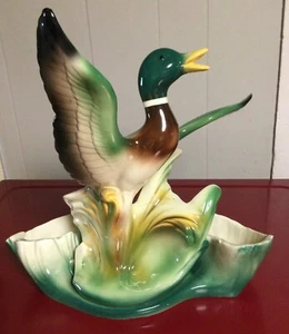 Lane And Co Vintage Duck Mallard In Flight Large Planter 1958 MCM Kitschy 13x13 - Picture 1 of 9