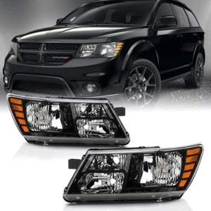 For 2009-2019 Dodge Journey w/ Black Trim Headlight Both Sides Headlamps Set - Picture 1 of 10