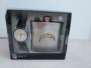 NFL WATCH N FLASK  GIFT SET SAN DIEGO CHARGERS - Picture 1 of 6
