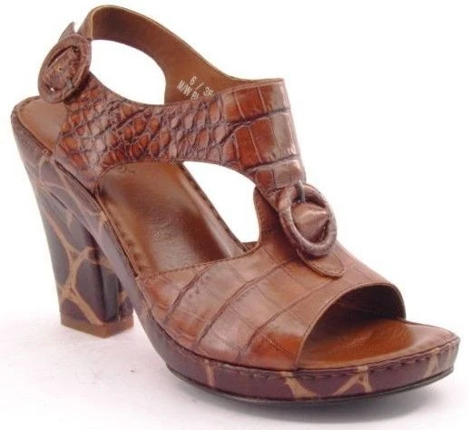 Nuevo BOLO Mujer Cuero Brn Punta Abierta Tacón Alto Correa en T Zapato de Bomba Talla 6 M Foto 1 de 1