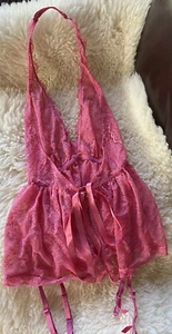 Victoria’s Secret Pink Mesh Racerback Negligee Garters XS - Picture 1 of 5