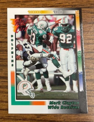 1992 Wild Card # 19 Mark Clayton - Miami Dolphins - Image 1 of 2