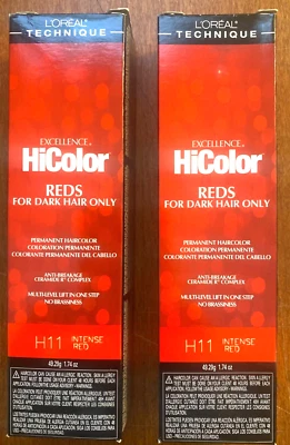 L'Oreal Excellence HiColor LOREAL rojo intenso 1,74 oz #H11 **LOTE DE 2** Foto 1 de 2