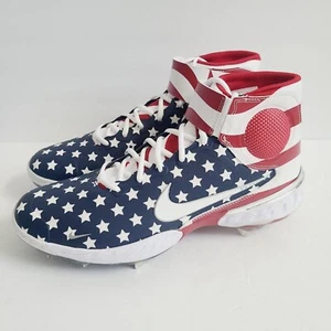 Nike Alpha Huarache Elite 3 Mid USA Baseball Cleats DA1675-416 Size 12 Red White - Picture 1 of 7