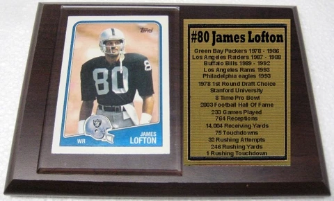 Los Angeles Raiders James Lofton Topps Football Card Plaque Cover