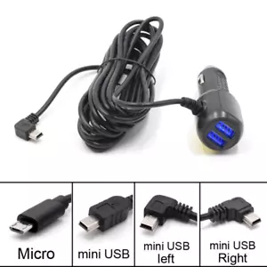5V 3.4A Mini Micro USB Car Charger 3.5M Cable 2 USB Port for Car DVR Dash Camera - Picture 1 of 15