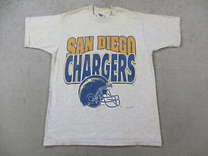 VINTAGE San Diego Chargers Shirt Adult Large Gray Made in USA Single Stitch 1993