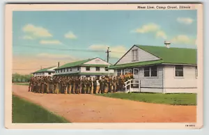 Postcard Soldiers in the Mess Line at Camp Grant, IL. - Picture 1 of 2
