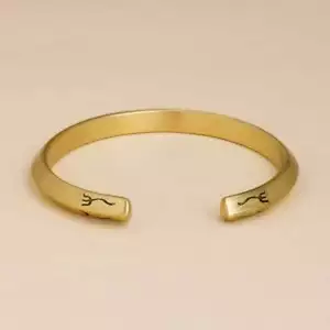 Isha Life Handmade Trishul Casted Brass Cuff Bracelet For Unisex - Picture 1 of 8