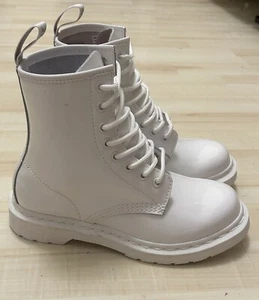 Dr Martens 1460 Leder Schnürstiefel weiss Gr 38 Neu Mono - Bild 1 von 10
