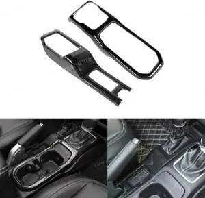 Cubierta de panel de cambio de marchas izquierda y derecha de fibra de carbono para Jeep Wrangler JL JT 18+ - Imagen 1 de 8