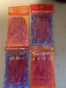 4pks of 5 (20) 4.75" , Pink Octopus Skirts , Saltwater, Bait, Lures, Soft, squid - Picture 1 of 3