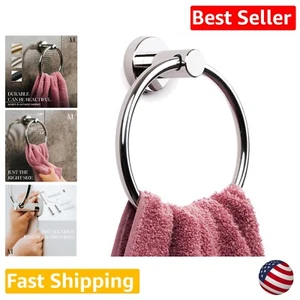 Durable Stainless Steel Towel Holder - Easy Installation Bathroom Towel Ring - Picture 1 of 11