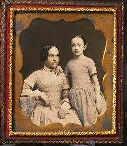 G0801~ Daguerreotypie-hübsche Mädels-Frecken-Curl-passende Kleider ATKINS - Bild 1 von 4
