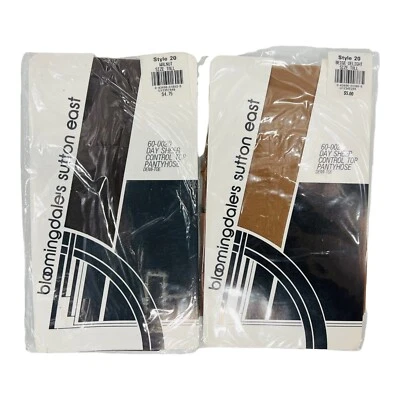 Bloomingdale’s Sutton East Pantyhose Style 20 Size Tall Walnut Beige 2 Pairs - Image 1 of 4