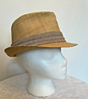 M & S Straw Hat Size Small Trilby Sun Hat Panama Fedora